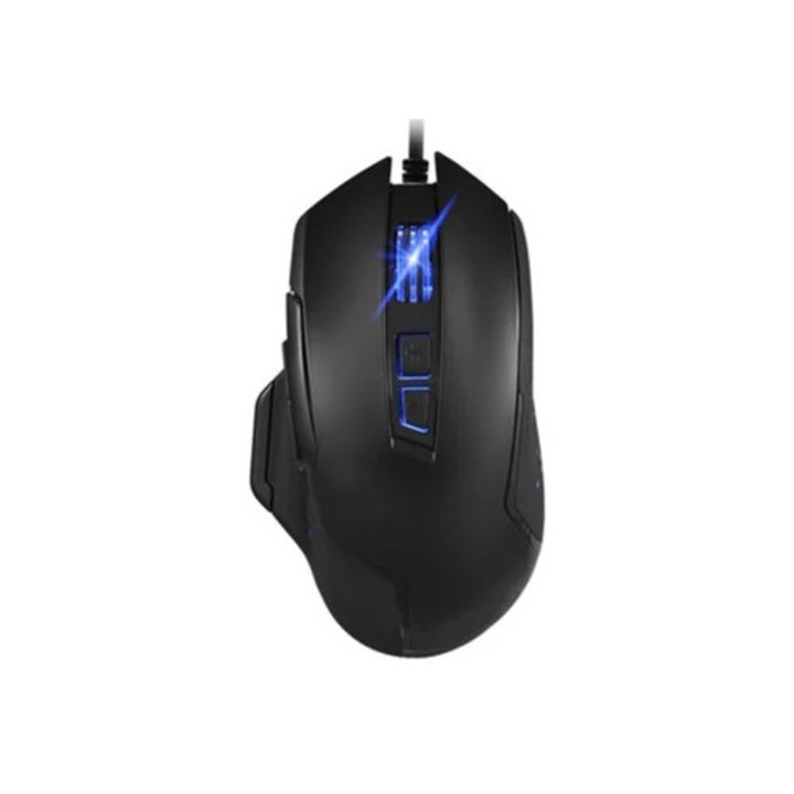 Mouse RGB, design ergonomic, 12000 DPI ajustabil, 6 butoane programabile, cablu