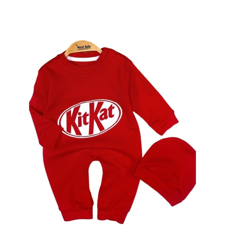 Гащеризон памук KIT-KAT, сантиметри, Червен, 68-74 CM