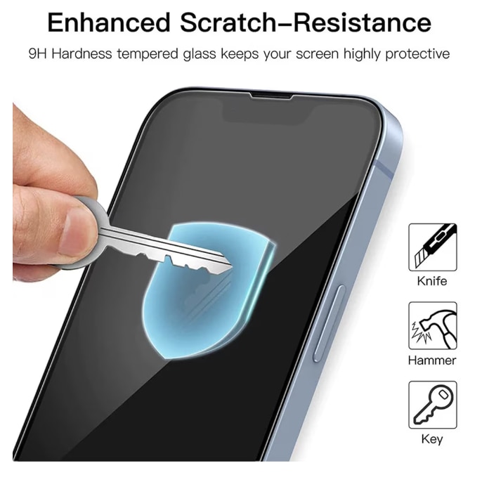 Folie sticla MatTech, Compatibila cu iPhone 17 Air, Lipire pe Toata Suprafata, 9H Protection Technology, Claritate Premium Full HD, Full Glue, Margini Negre