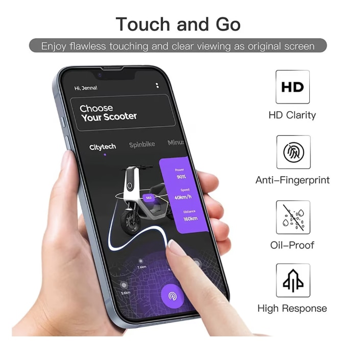Folie sticla MatTech, Compatibila cu iPhone 17 Air, Lipire pe Toata Suprafata, 9H Protection Technology, Claritate Premium Full HD, Full Glue, Margini Negre