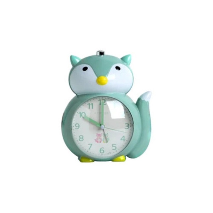 Ceas decorativ retro analog, functie de snooze, iluminare nocturna, functioneaza pe baterii