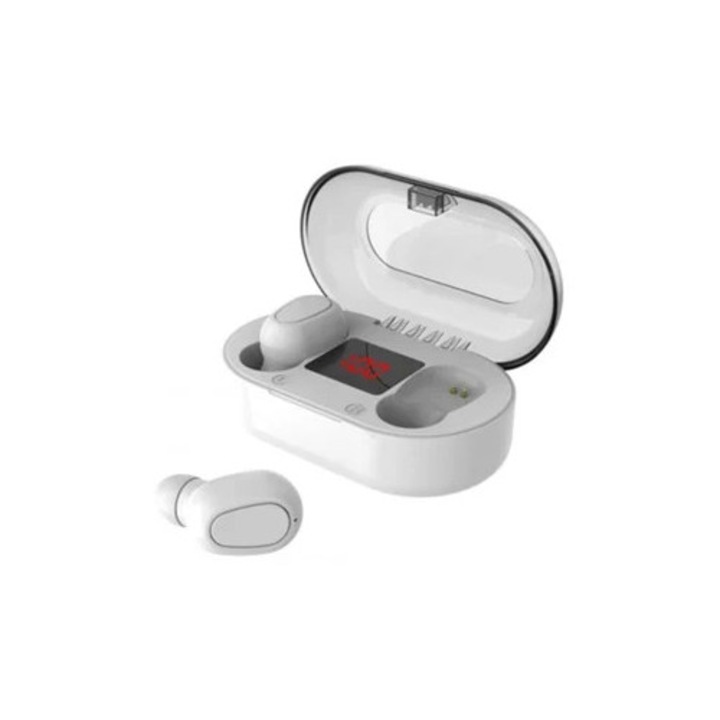 Casti Wireless True Wireless L22 5.0, In-Ear, Kijelző LED Digitális, Fehér