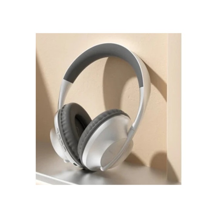 Vezeték nélküli, Bluetooth fejhallgató, zajcsökkentő, ezüst