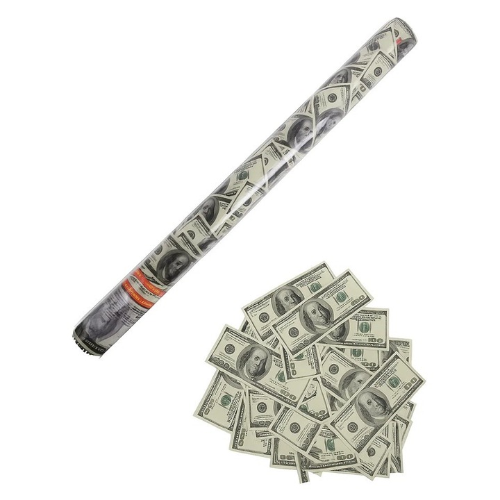 Tub de Confetti, Leski, Money, 60x5 cm, Multicolor, Eliberare prin Răsucire