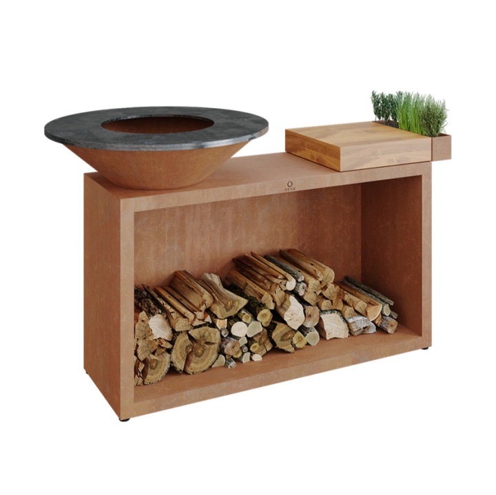 Gratar OFYR Corten 85 SD cu masa de lucru