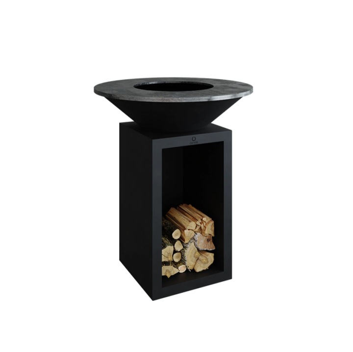 Gratar OFYR Negru 85 SD cu vatra de gatit pe lemne