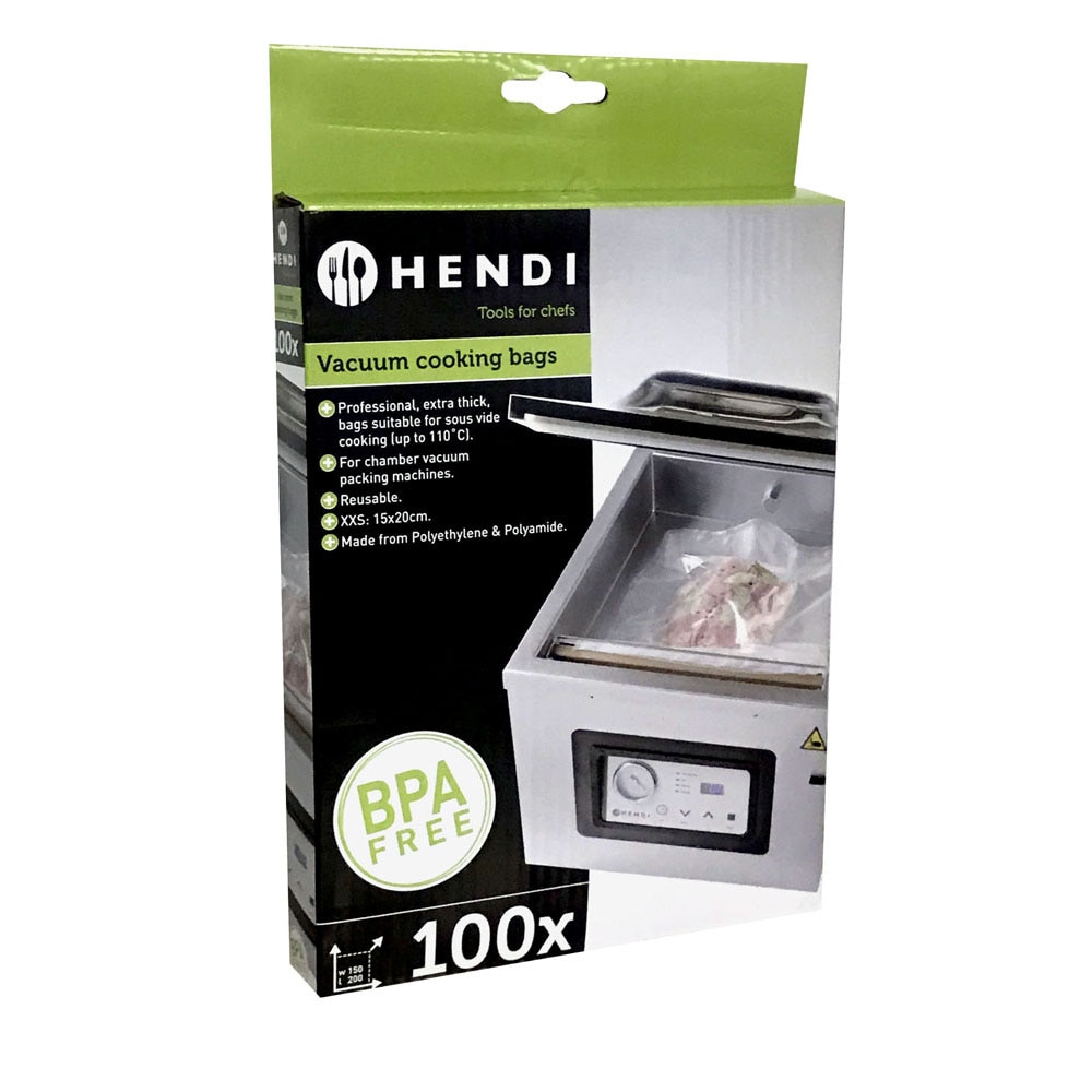 Pungi vacuum pentru gatit Hendi, 140X200mm, 2 starturi, 75 microni, filtru UV, 100 buc