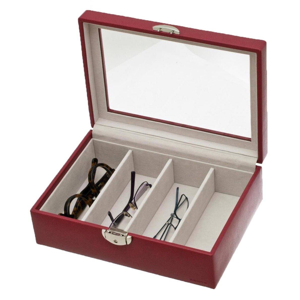 Cutie pentru ochelari 4 compartimente Davidts Euclide rosie