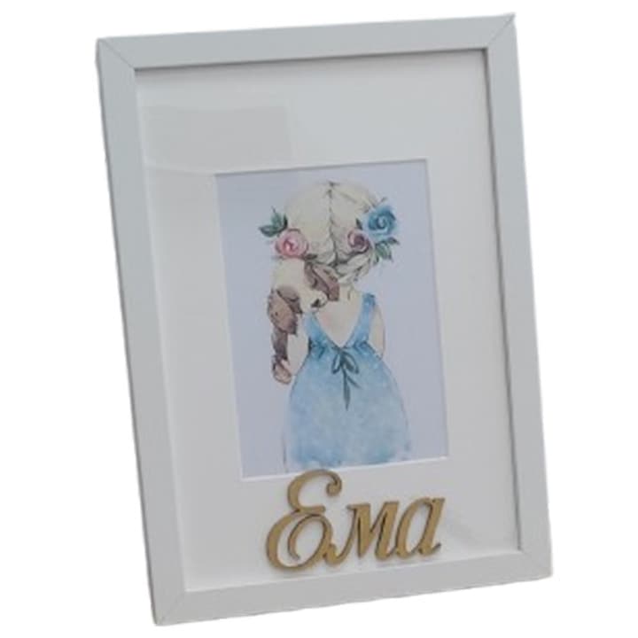 Placă personalizată cu nume, lucrată manual, lemn, 30x20cm