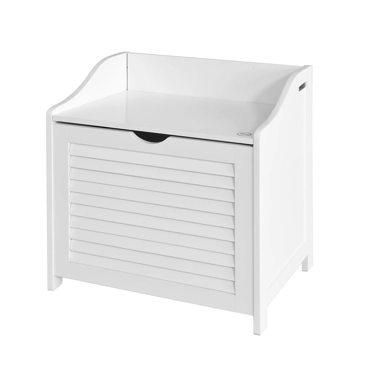 Cos de rufe FSR40-W cu capac, sac de rufe detasabil, Culoare Alb, Dimensiuni aprox: 50x53x35cm