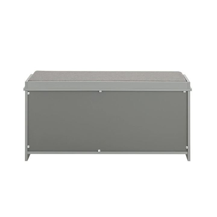 Cipőpad, sötétszürke, ülőpárnával, mérete 100x48x38cm
