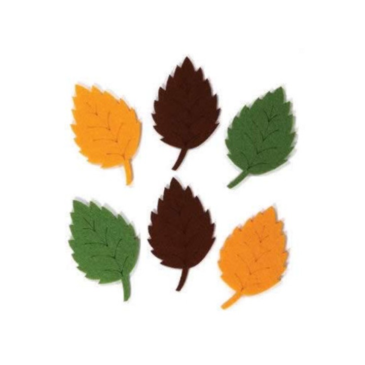 Accesoriu decorativ Figurină din pâslă - Frunză zimțată (6 buc/pachet, diametru aprox.: 6 cm)