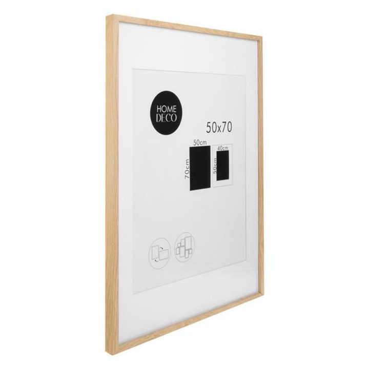 Tablou Decorativ Paspartu din Lemn Natur – 54x74 cm, Design Elegant pentru Living sau Birou