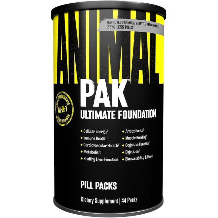 Complex de vitamine si minerale, Animal Pak, Universal Nutrition, 44 plicuri