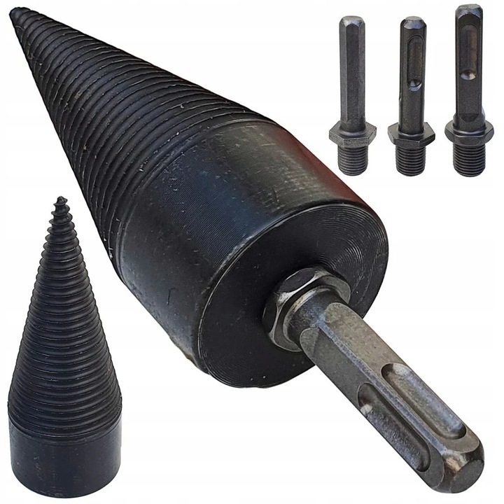 Set burghiu conic pentru despicare lemn, Ondragon, otel rezistent, 42 mm