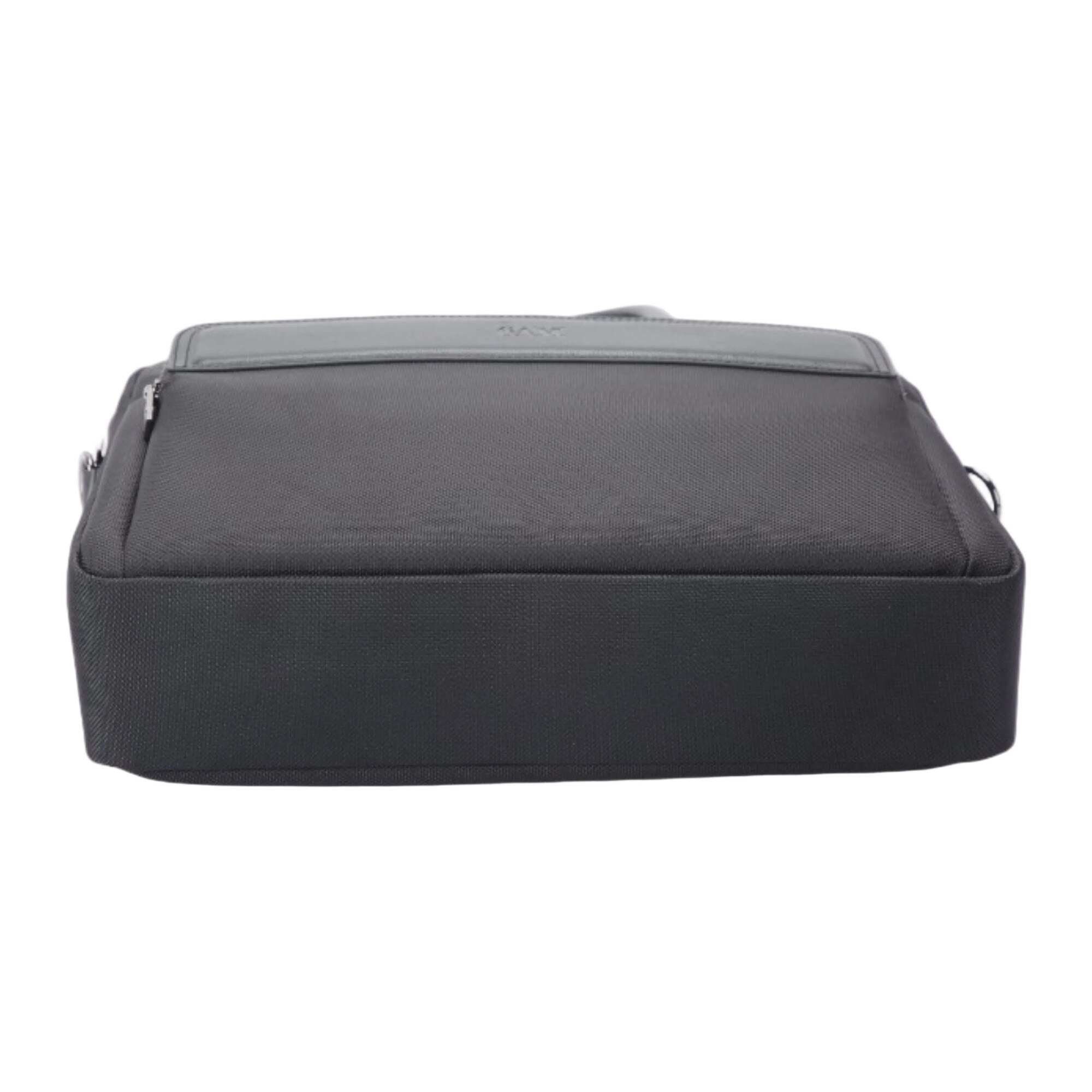 Geanta neagra pentru laptop din piele si material textil