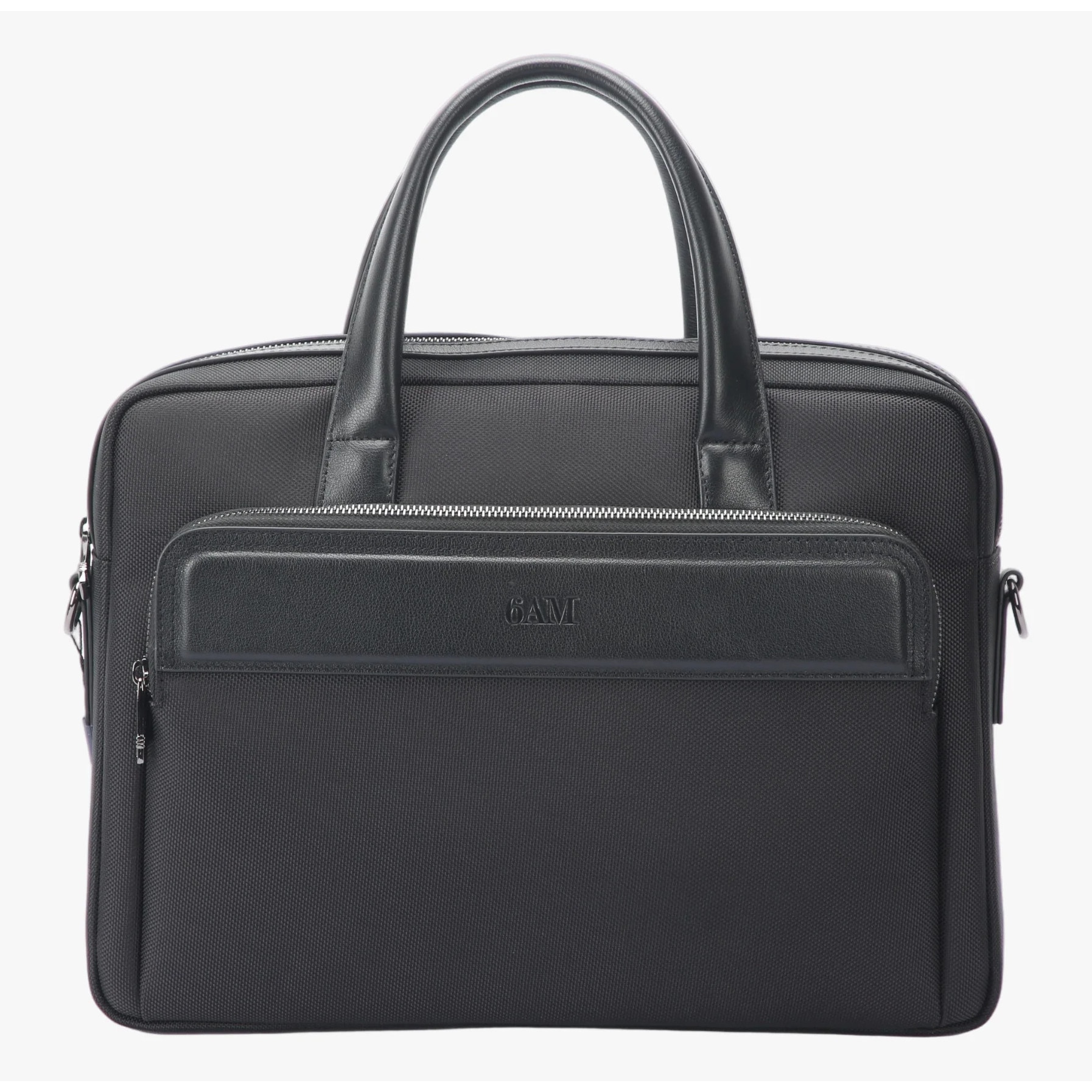 Geanta neagra pentru laptop din piele si material textil