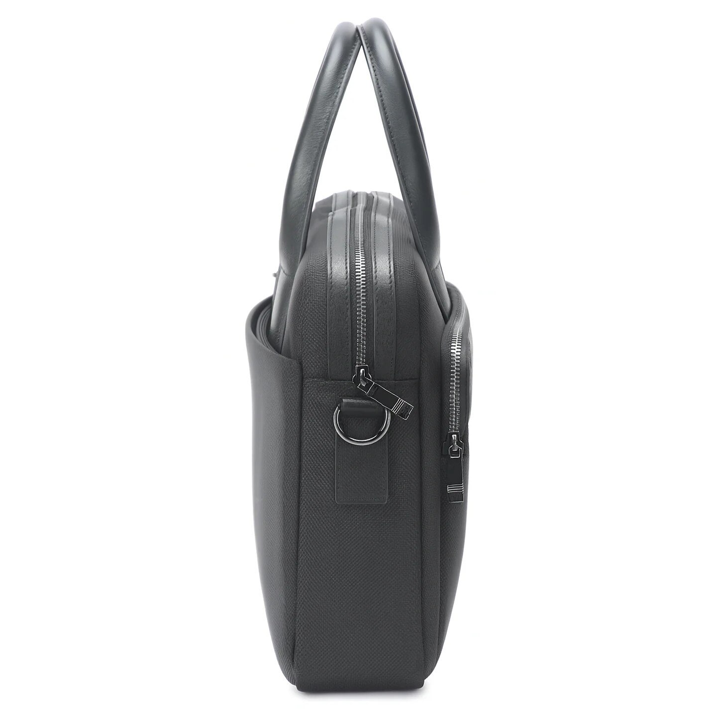 Geanta neagra pentru laptop din piele si material textil