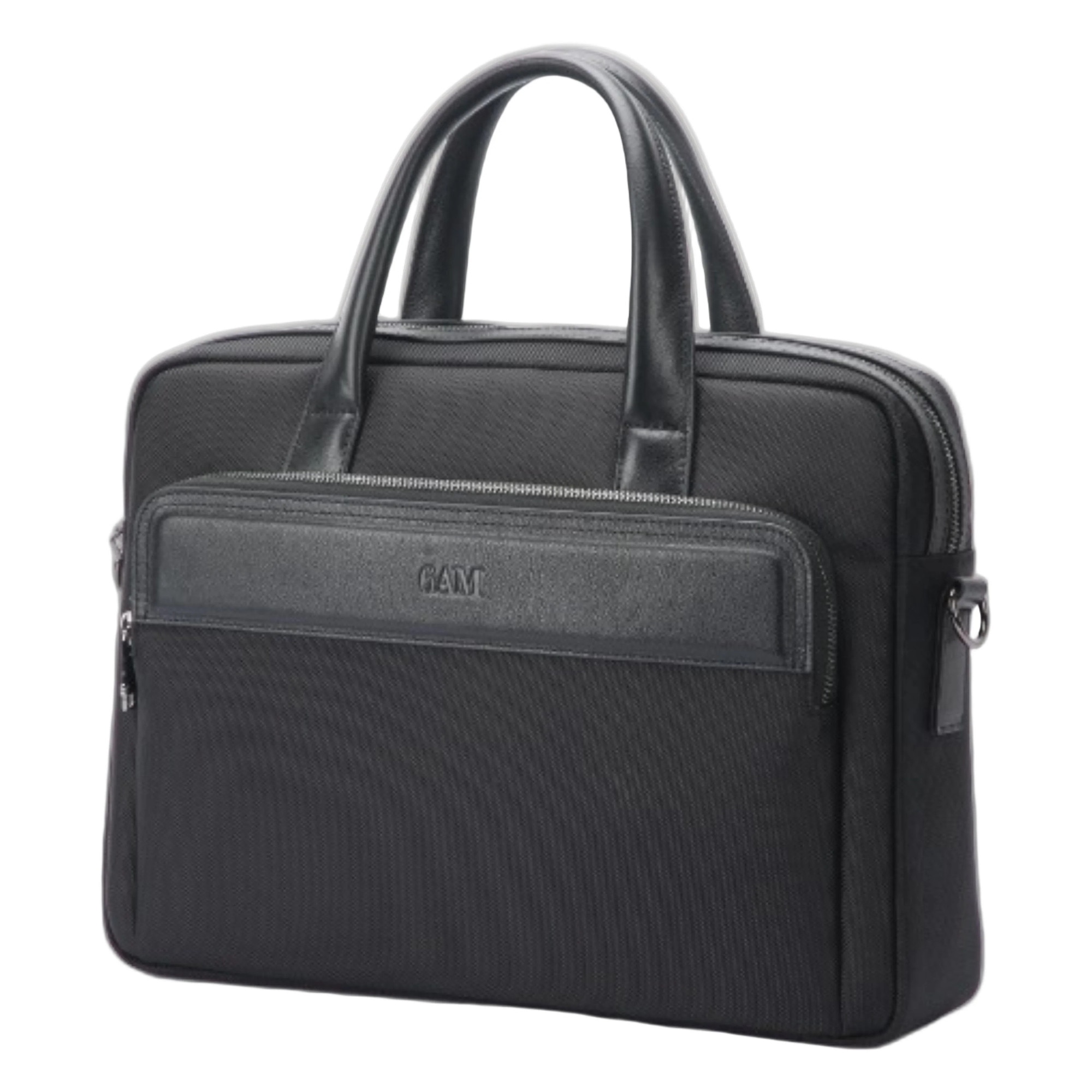 Geanta neagra pentru laptop din piele si material textil