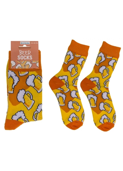 Sosete barbati, Out of the blue, model Bere, 42-46, Galben-portocaliu