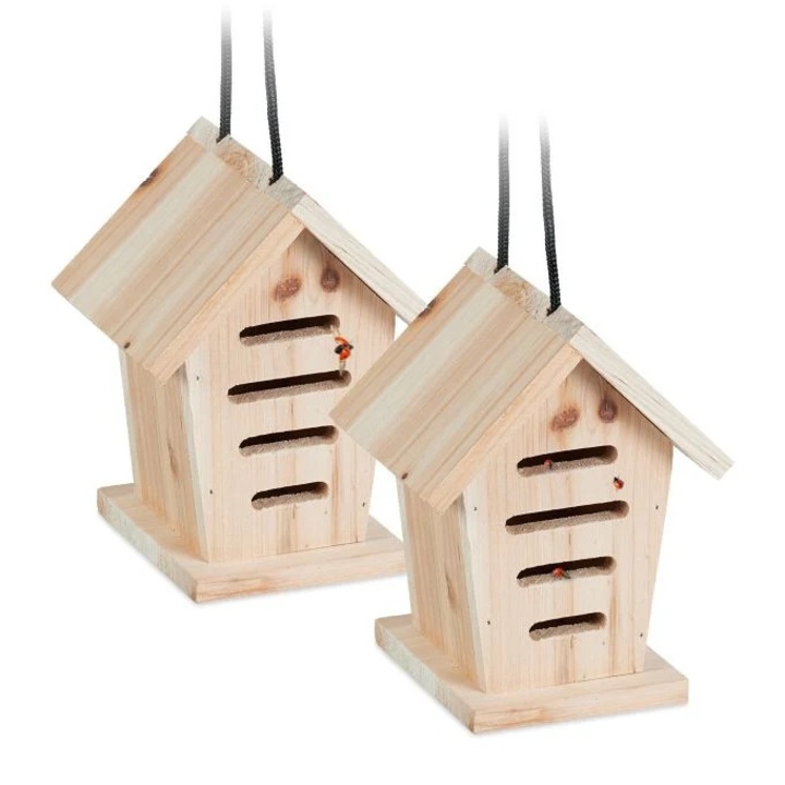 2 darázsgarázs készlet, Northio, kezeletlen fa, ökológiai design, kompakt méretek