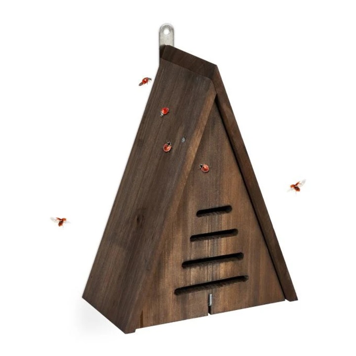 B2X rovarházikó, katicabogár hotel, természetes fa, 25x15x10cm