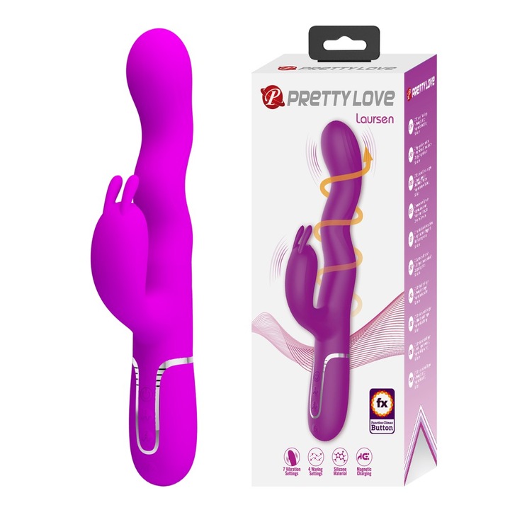 Вибратор за G-точка и клитор Pretty Love Laursen 1 скорост с въртене 24,9 см