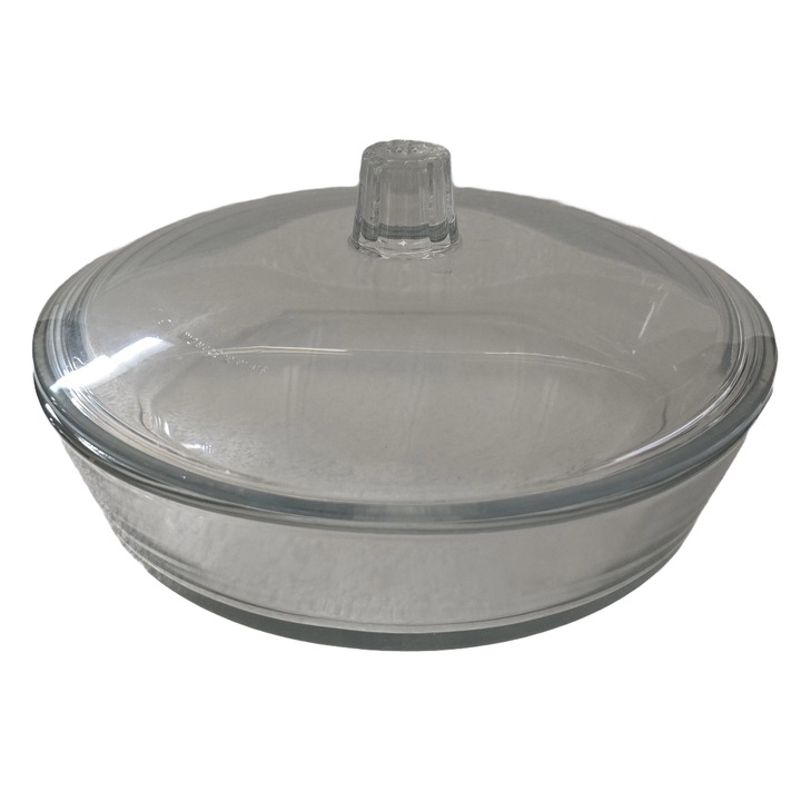 Vas sticla cu capac, 22 cm, Cesiro, Transparent