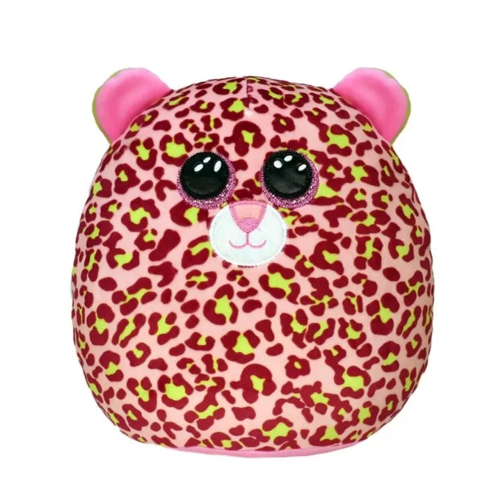 Plus Lainey leopard roz 22cm, colectia Squish-a-Boos, moale, colorat