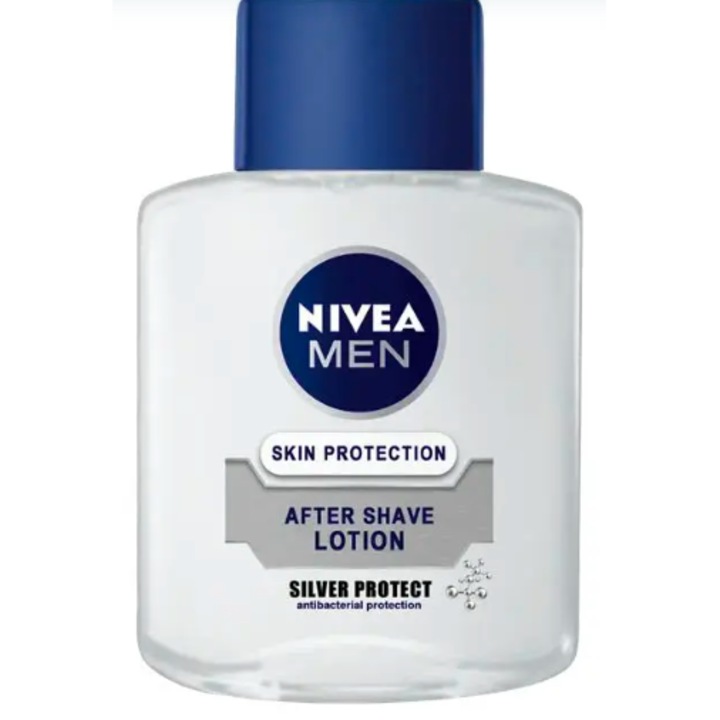 Lotiune after shave Nivea Silver Protect, clasic, pentru ten sensibil, 100ml