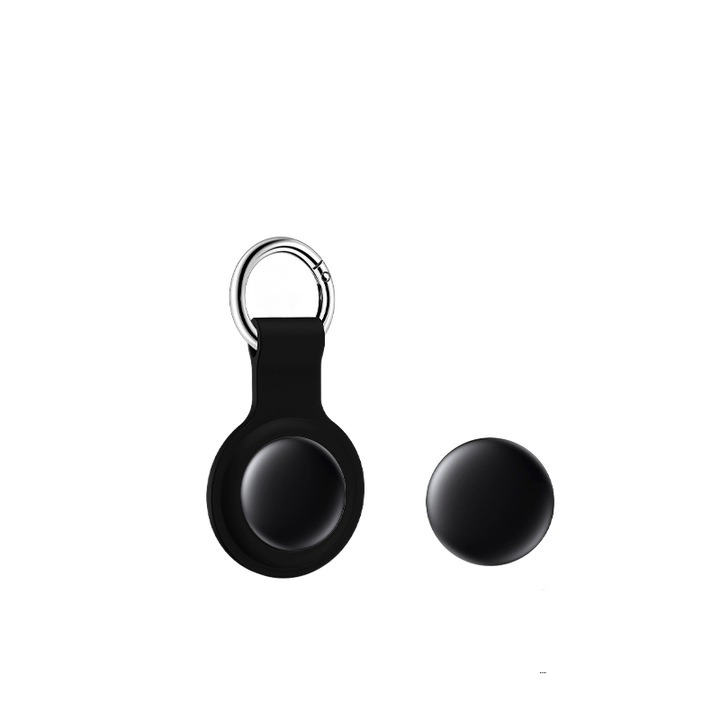 GPS-es nyomkövetős elvesztésgátló eszköz, Apple Find My alkalmazással működik, iPhone-nal kompatibilis, kulcs- és tárgykereső poggyászokhoz, hátizsákokhoz, bőröndökhöz, cserélhető elemmel, OUYLAF, fekete