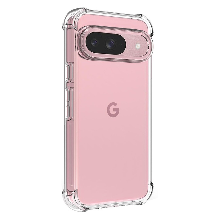 BestCase® Husa Anti Shock TPU + Folie de sticla inclusa Compatibila cu Google Pixel 9, Transparenta