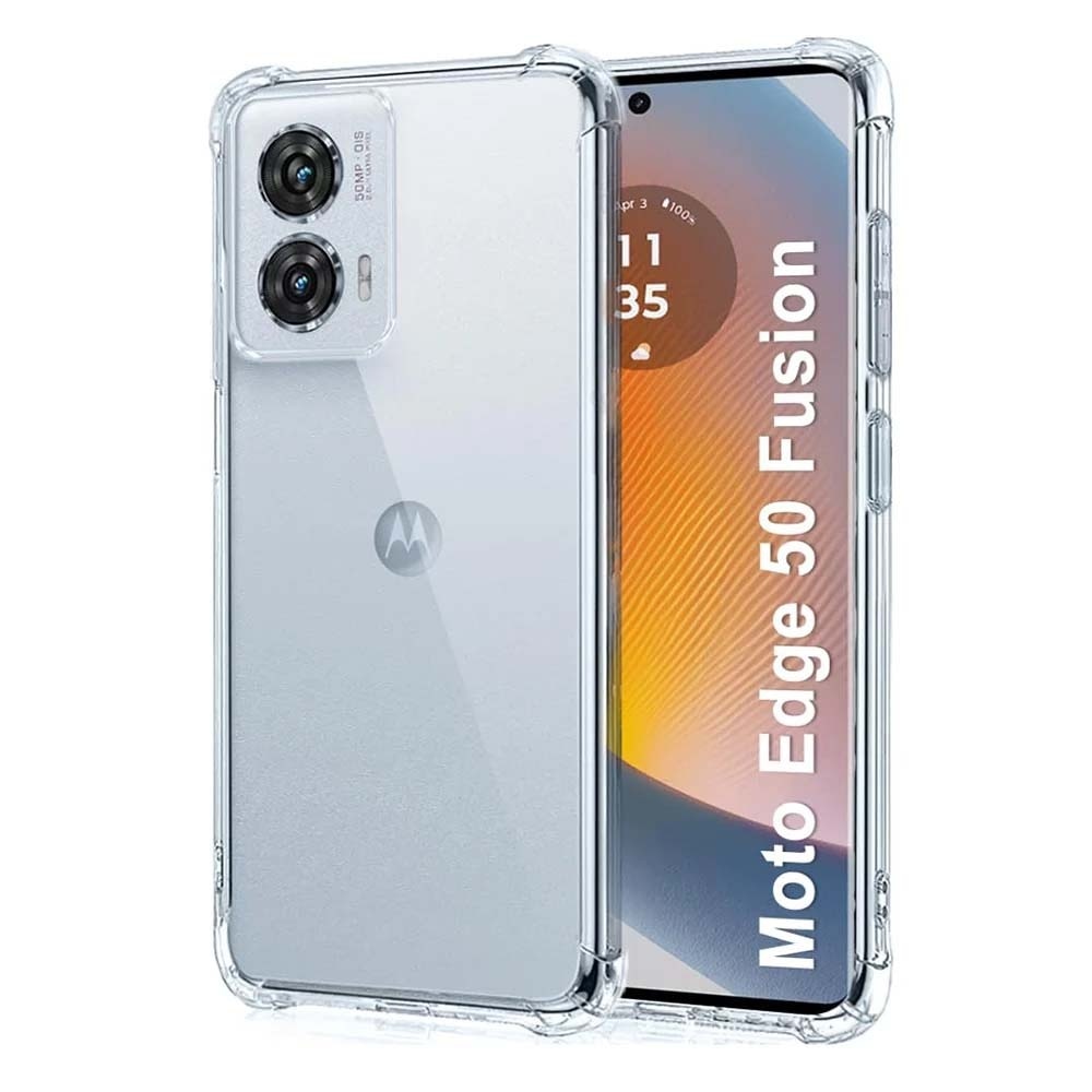 BestCase® Husa Anti Shock TPU + Folie de sticla inclusa Compatibila cu Motorola Edge 50 Fusion, Transparenta