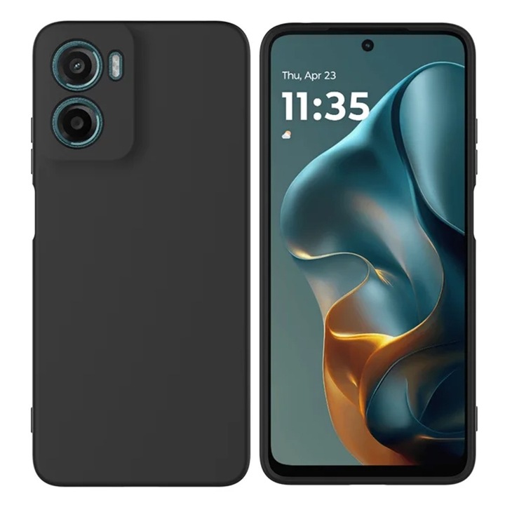 BestCase® Husa TPU Ultra Slim 0.8mm + Folie de sticla inculsa Compatibila cu Motorola Moto G05, Negru mat