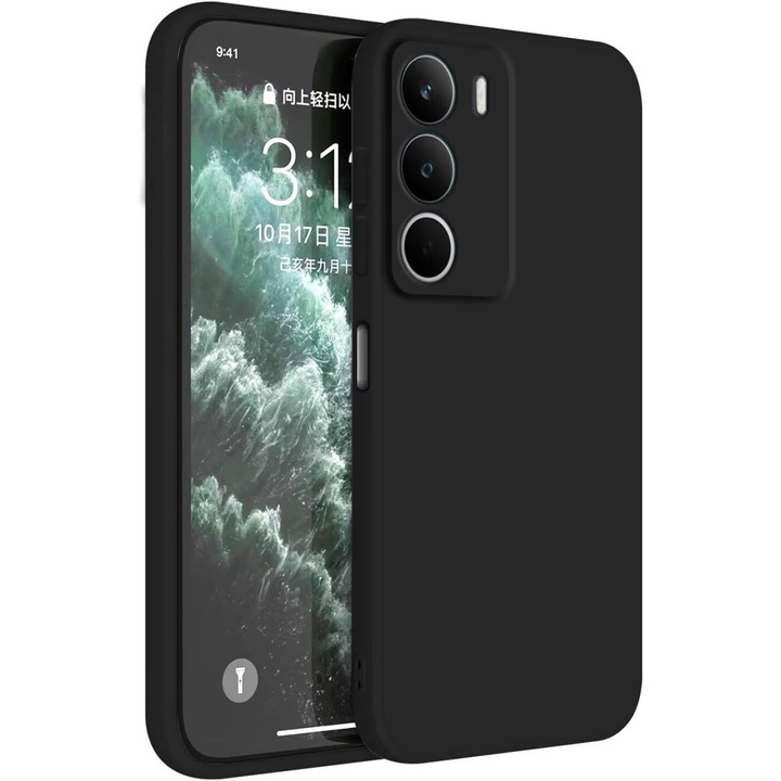 BestCase® Husa TPU Ultra Slim 0.8mm + Folie de sticla inculsa Compatibila cu Realme C71, Negru mat