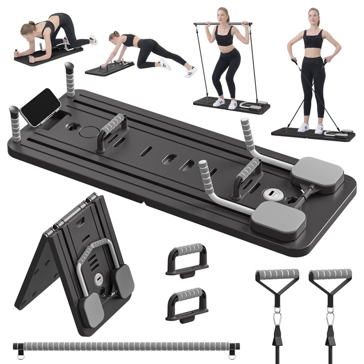 Placa Pilates, 5 in 1, Negru, 40x210x55cm