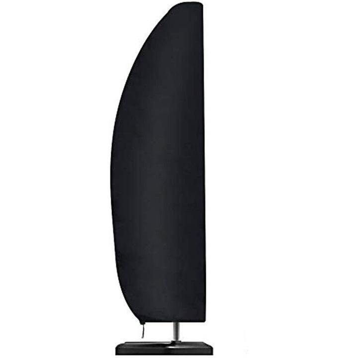 Husa protectoare pentru umbrela de gradina, 210D Oxford, impermeabila, rezistenta la vant, neagra, 265x40/70/50cm