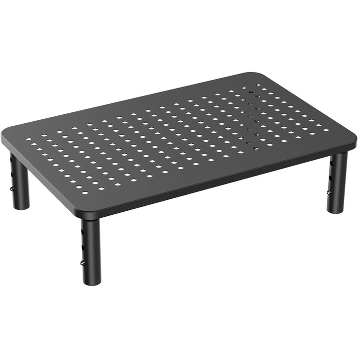 Monitortartó, 3 állítható magasság, 37x23.6cm, teherbírás 20kg, stabil, könnyen összeszerelhető
