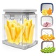 Feliator manual Leccik 4 in 1, taietor de cartofi, feliator de ceapa, tocator de alimente, feliator de mere, plastic
