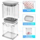 Feliator manual Leccik 4 in 1, taietor de cartofi, feliator de ceapa, tocator de alimente, feliator de mere, plastic