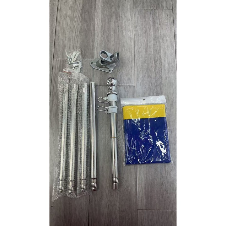Kit Steagul Romaniei, Leski, Catarg metalic 1.8 m, Suport de perete, Tricolor