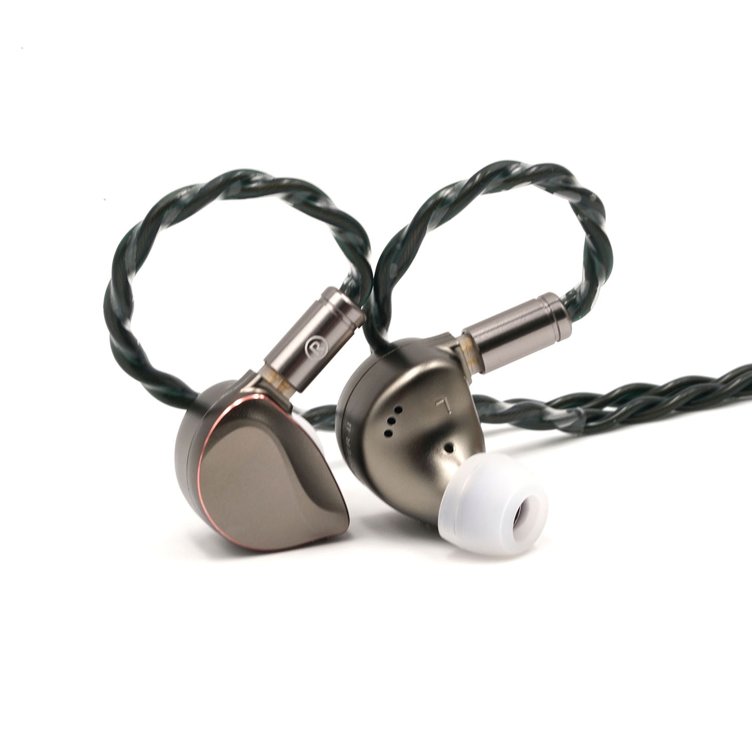 Casti cu fir BQEYZ Winter2 HiFi 3.5&4.4&typec IEM neted pe trei benzi, conductie osoasa, tehnologie hibrida monitorizare, sunet echilibrat si bland, pentru jocuri cu fir, gri