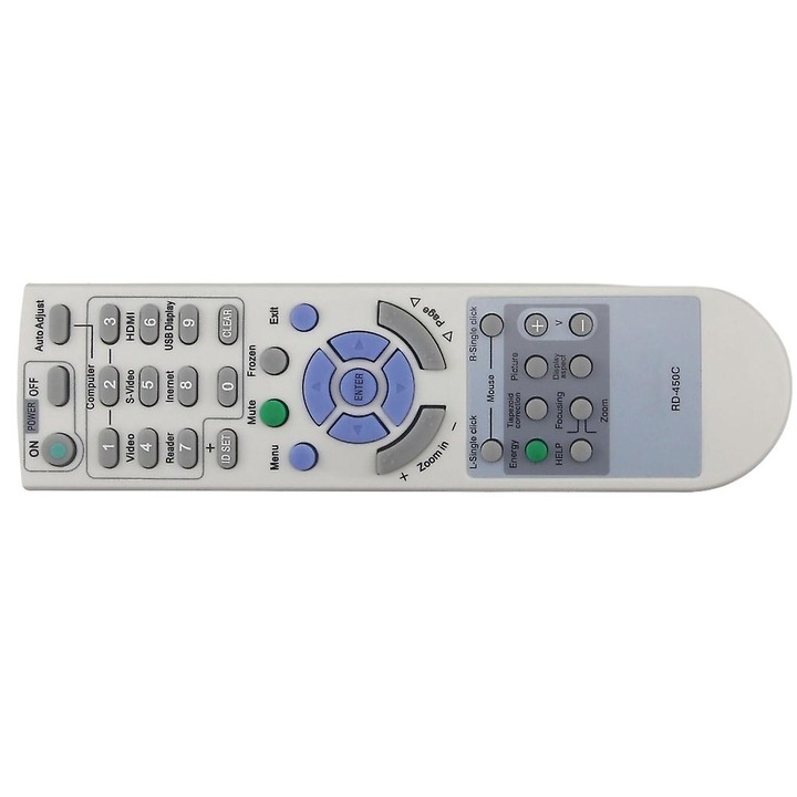 Távirányító NEC Rd-450c Rd-448e Np-v260+ v230+ Me360 projektorhoz, fehér, 16cm, 1x távirányító szett