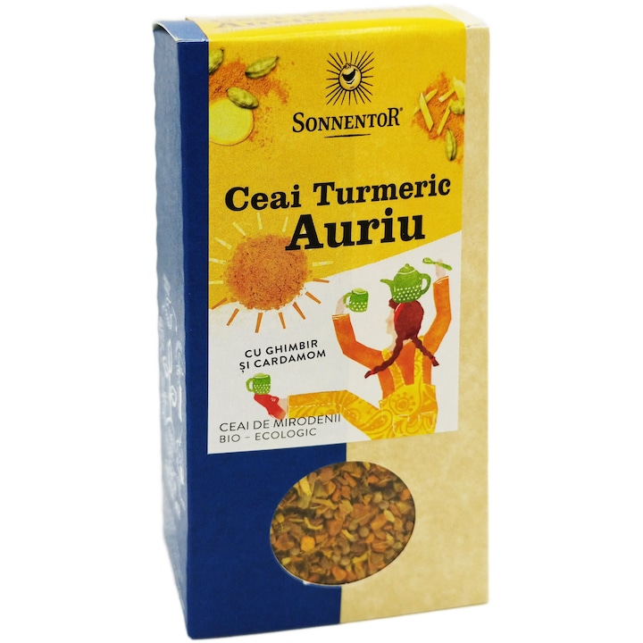 Ceai galben "Turmeric Auriu" cu cardamom, ghimbir si alte mirodenii, Bio-Ecologic, 120g, Sonnentor
