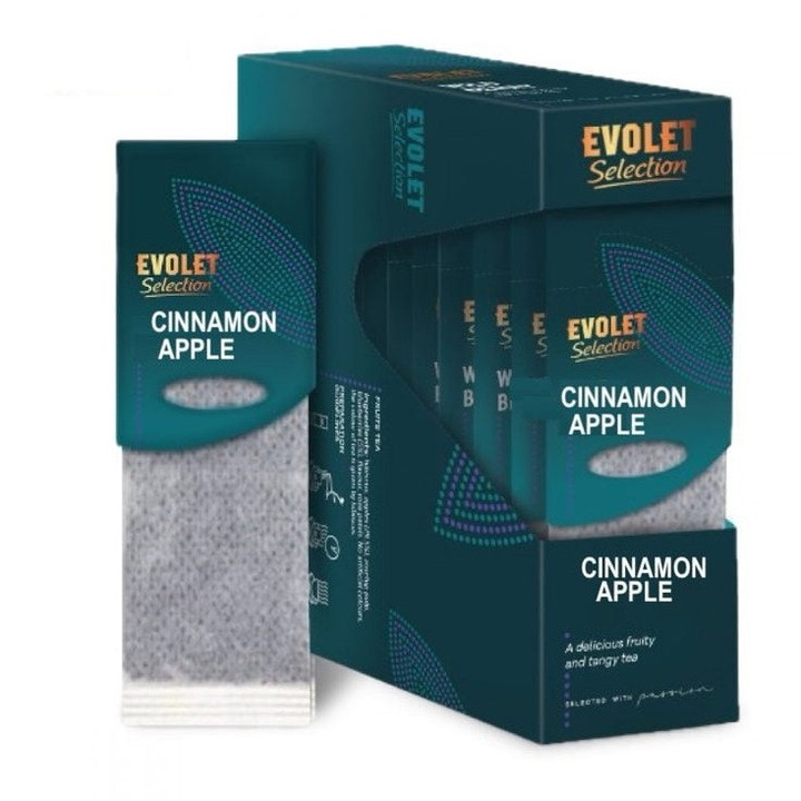 Prémium csomag 20 nagy teafilter, Válogatás CINNAMON APPLE, alma és fahéj, 20 x 4g, Evolet