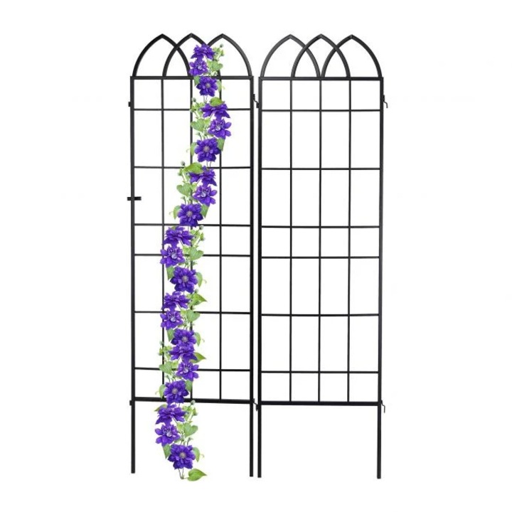 Suport metalic pentru catarare, Northix, set de 2, negru, 185, 5x55, 5x5, 2cm