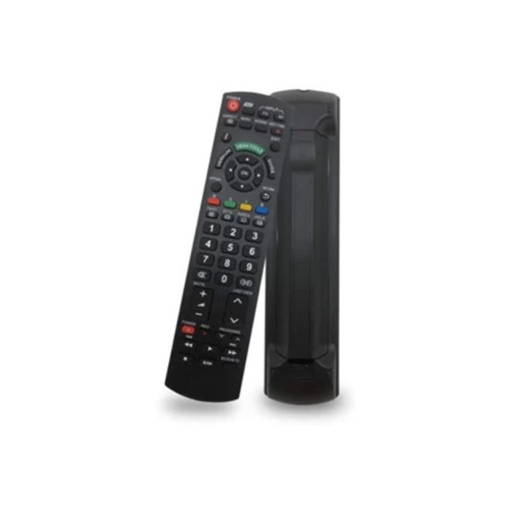 Univerzális távirányító Panasonic televíziókhoz, kompatibilis a Plasma Viera HDTV 3D LCD LED modellekkel, fekete színű