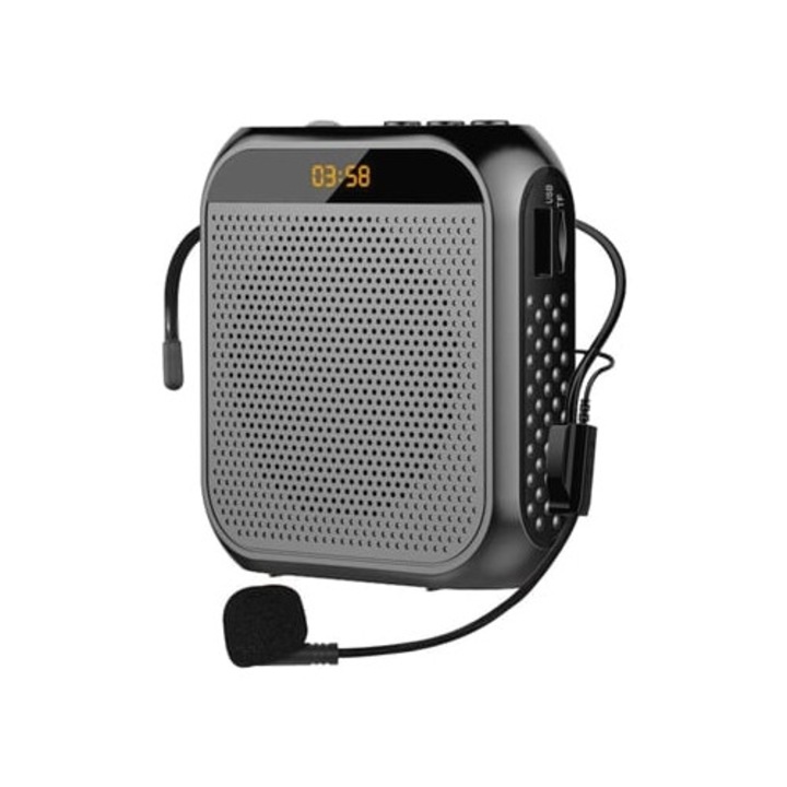 Amplificator vocal portabil 2200mAh cu microfon headset si difuzor, pentru profesori
