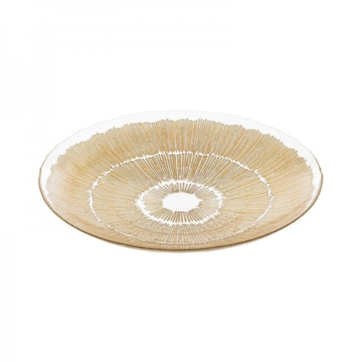 Platou adanc din sticla pentru servire, Djina, 34 cm