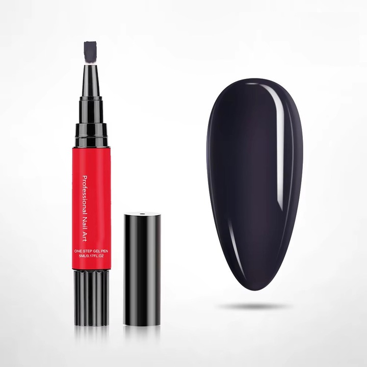 Oja semipermanenta Sela One Step Gel Pen negru onix 01, 5 ml